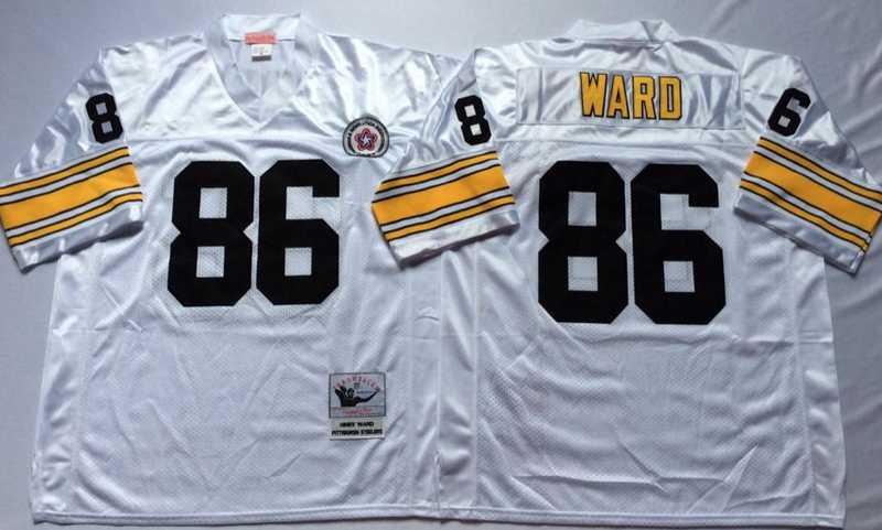 Steelers 86 Hines Ward White M&N Throwback Jersey->nfl m&n throwback->NFL Jersey